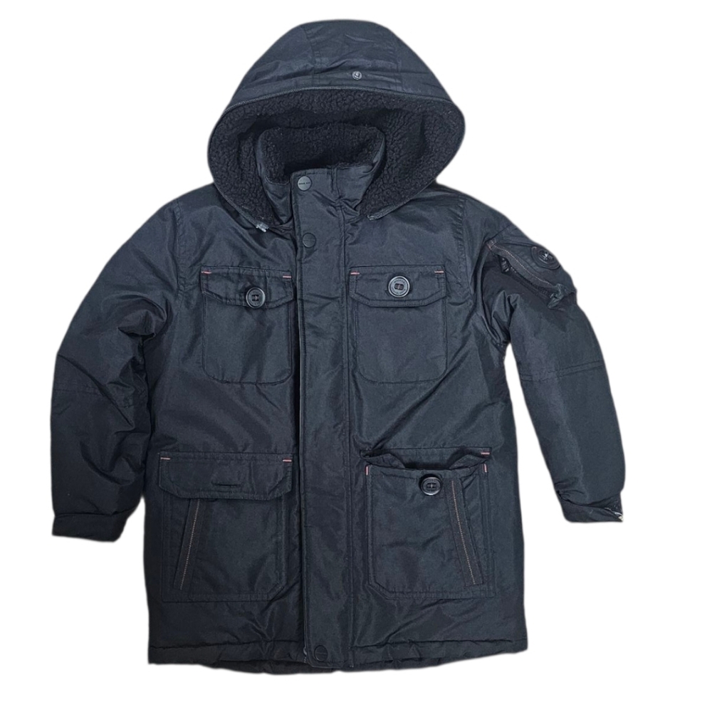 Michael Kors Boys Hooded Sherpa Lined Parka Jacket Black Size 5/6